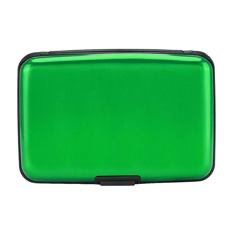 ELFISH RFID Blocking Credit Card Protector Aluminum ID Case Hard Shell Business Card Holders Metal Wallet for Men or Women (green) - Image 1
